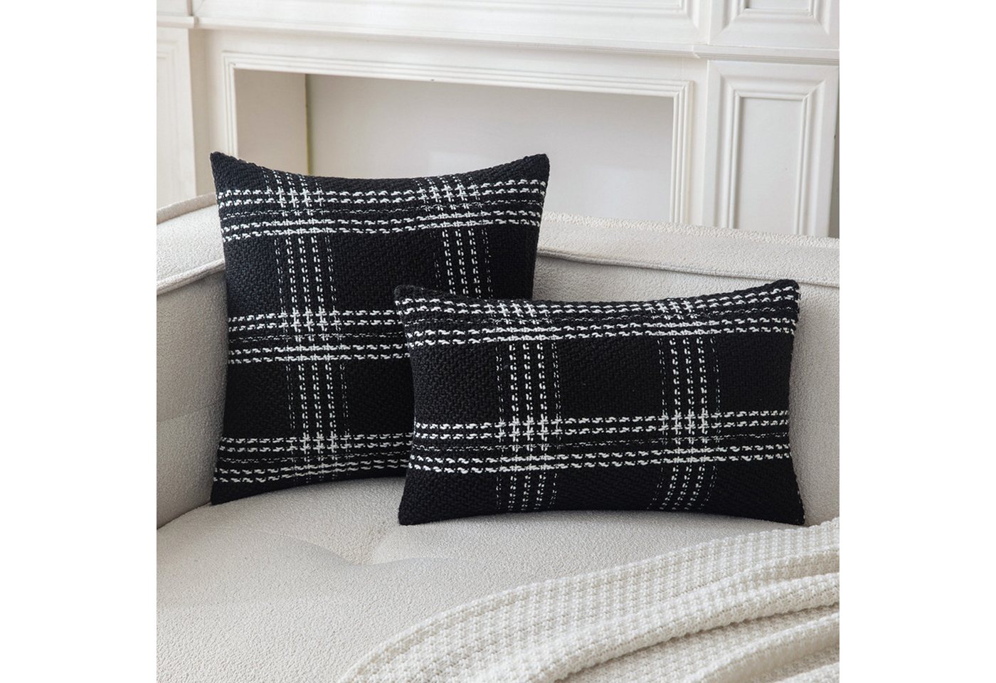 BYSURE Kissenbezug, (2 Stück), Jacquard Deko-Kissenbezüge für Couch/Sofa/Schlafzimmer, 2 Stück von BYSURE