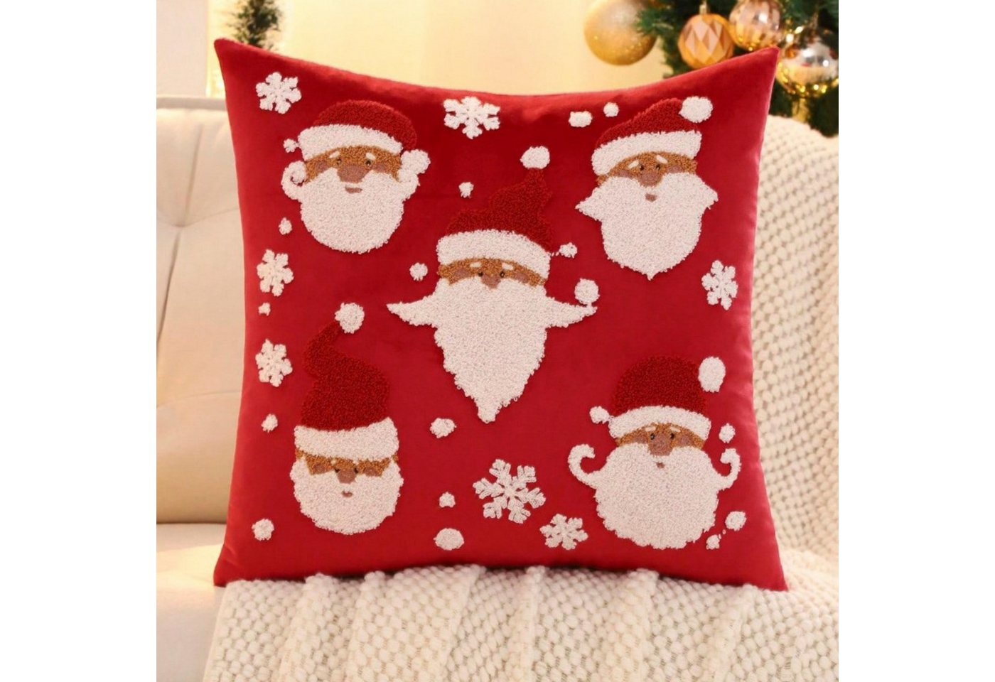 BYSURE Kissenbezug, (2 Stück), Leinen Kissenhüllen für Weihnachten von BYSURE