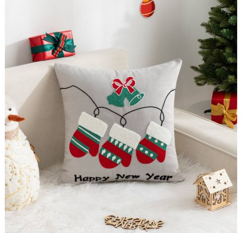 BYSURE Kissenbezug, (2 Stück), Leinen Kissenhüllen für Weihnachten von BYSURE