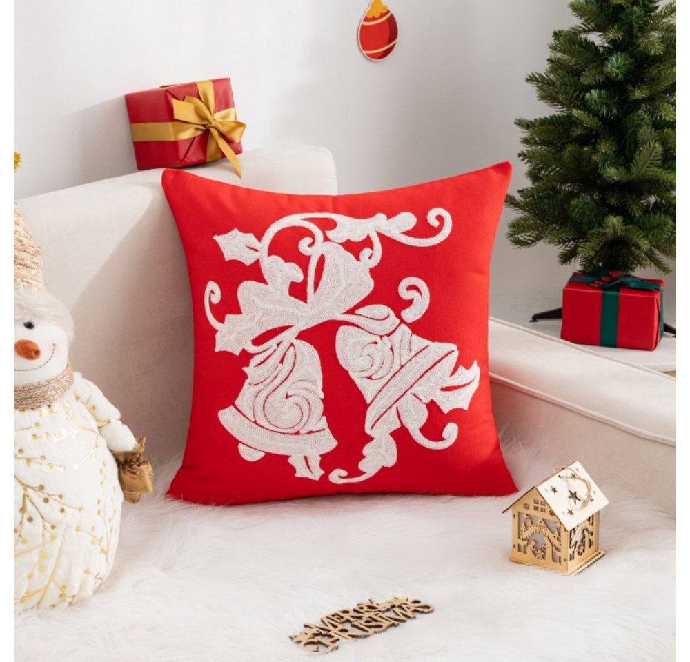 BYSURE Kissenbezug, (2 Stück), Leinen Kissenhüllen für Weihnachten von BYSURE