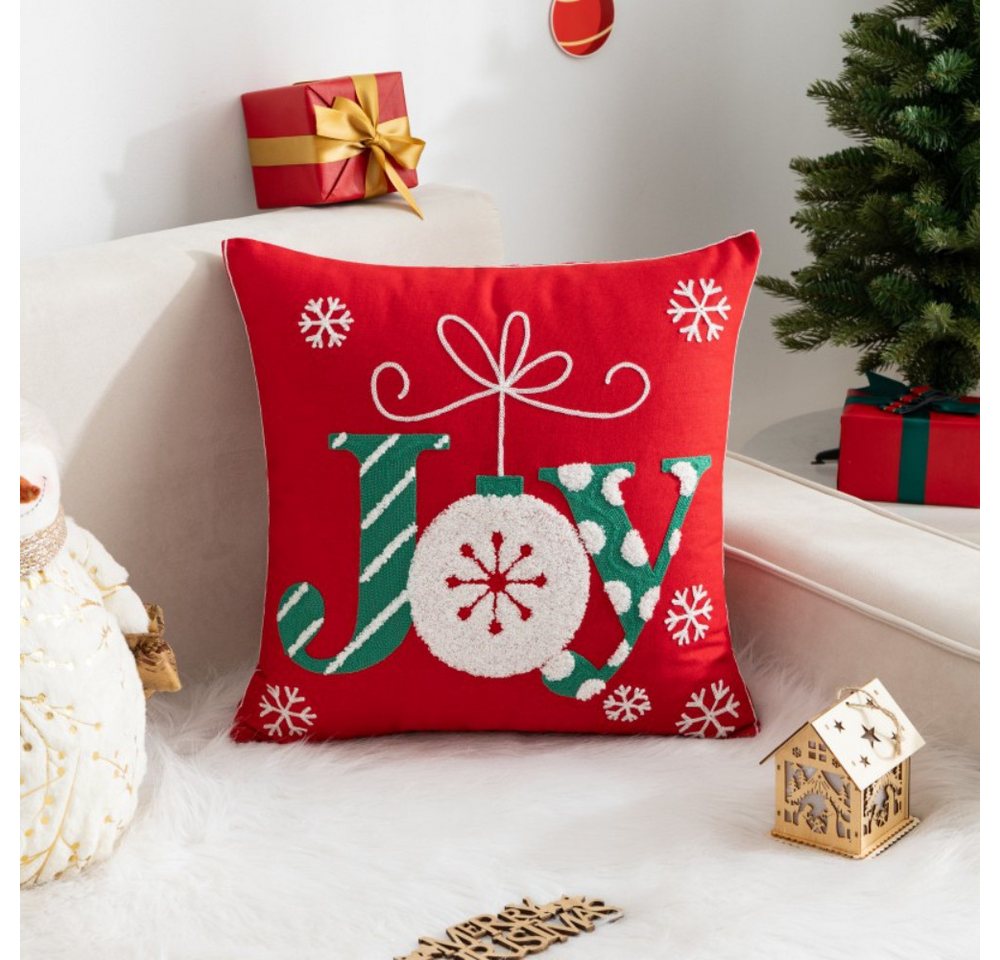 BYSURE Kissenbezug, (2 Stück), Leinen Kissenhüllen für Weihnachten von BYSURE