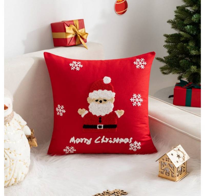 BYSURE Kissenbezug, (2 Stück), Leinen Kissenhüllen für Weihnachten von BYSURE