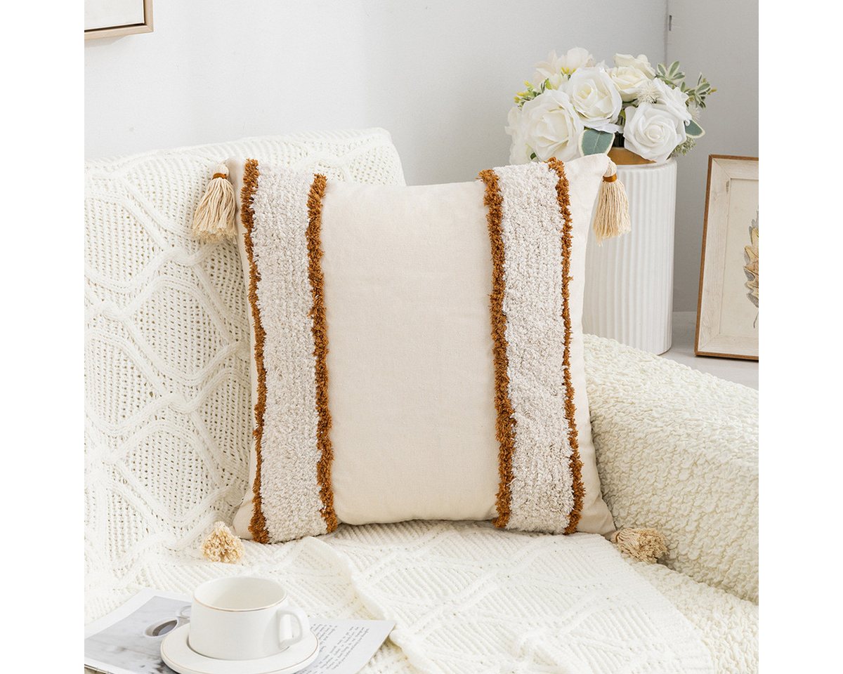 BYSURE Kissenbezug F13WH00115, (2 Stück), Boho Dekokissen Kissenbezug von BYSURE