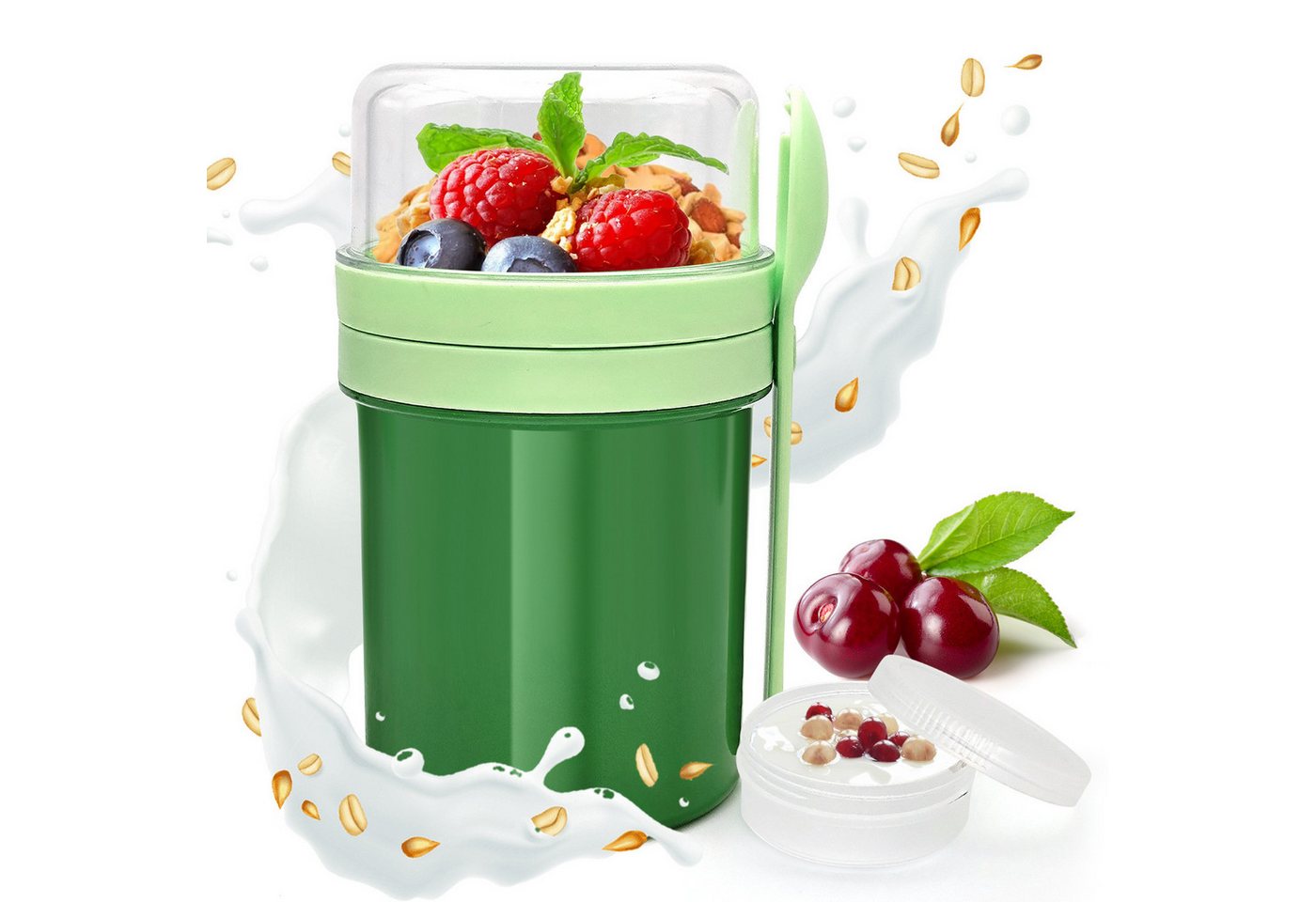 BYSURE Lunchbox, (1-tlg), 2 in 1 Müslibecher Joghurtbecher, 250ml+450ml von BYSURE