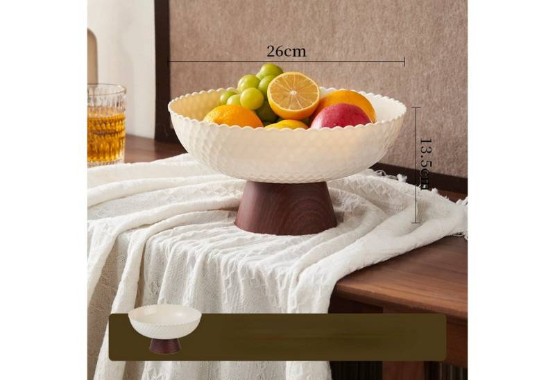 BYSURE Obstschale, (1-tlg), Obstteller im Antik-Stil mit Holzmaserung von BYSURE