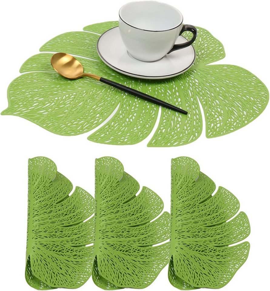 BYSURE Platzset, (4-St), 4er Pack Turtle Leaf Dekorative Tischsets Blatt Tischset PVC Hohl von BYSURE