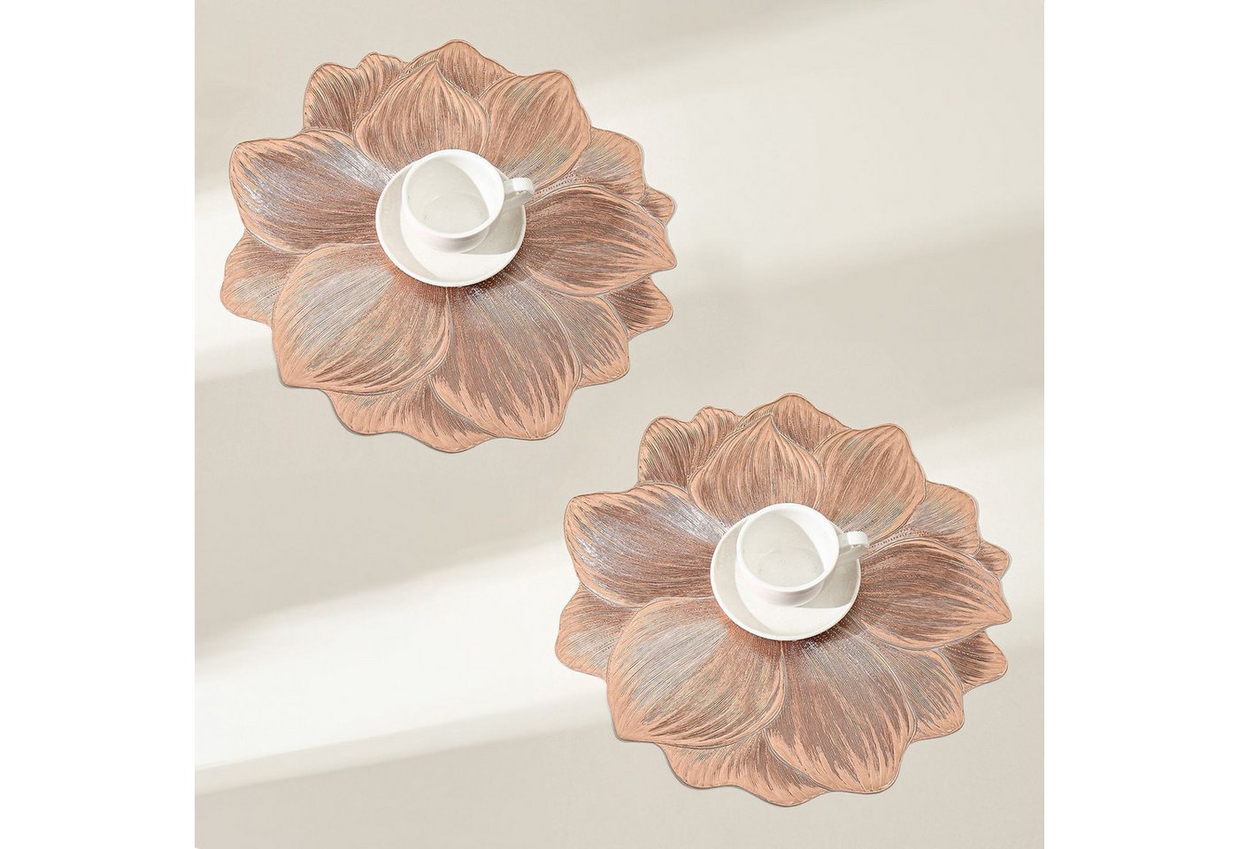 BYSURE Platzset, (4-St), Platzdeckchen 2er 4er 6er Set PVC Platzsets Abwaschbar Lotus 38x38 von BYSURE