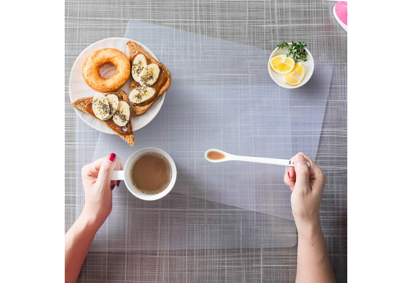 BYSURE Platzset, (8-St), Transparente Tischsets Kunststoff-Tischset 2er 4er 6er Set Platzsets von BYSURE