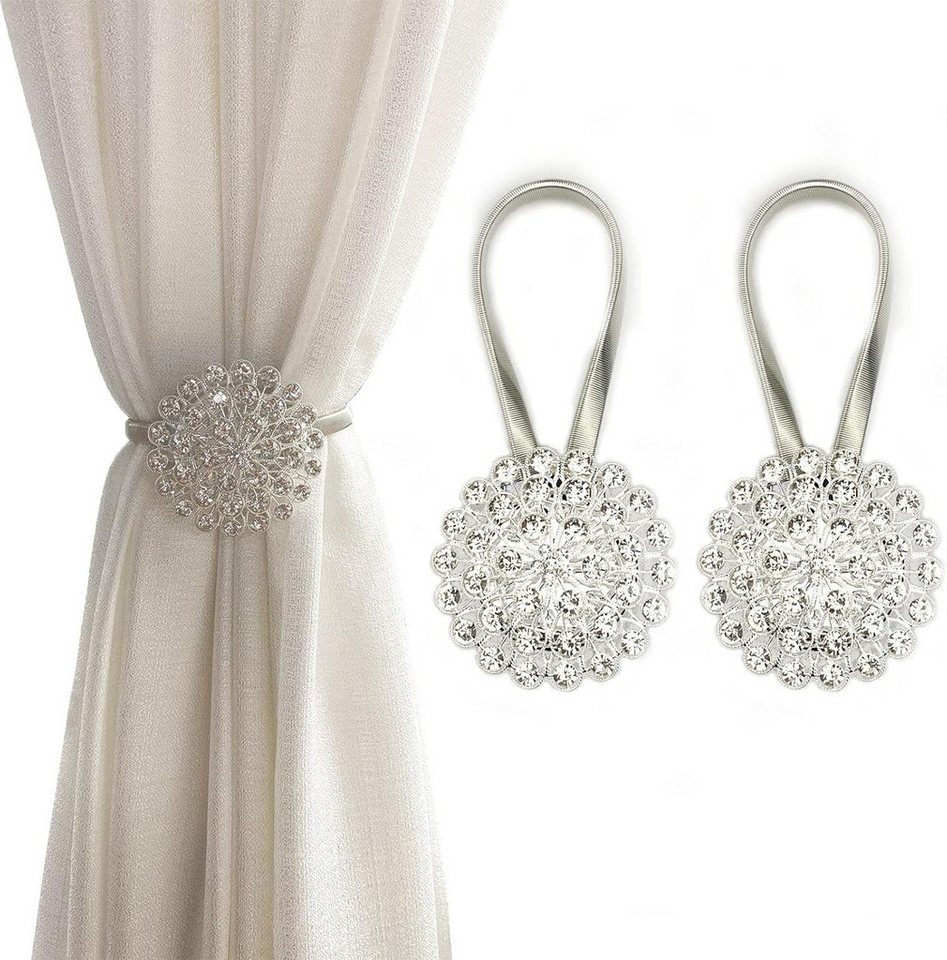 BYSURE Raffhalter, (2-tlg), Magnetische Raffhalter für Vorhänge mit Federdraht 2 Stück von BYSURE