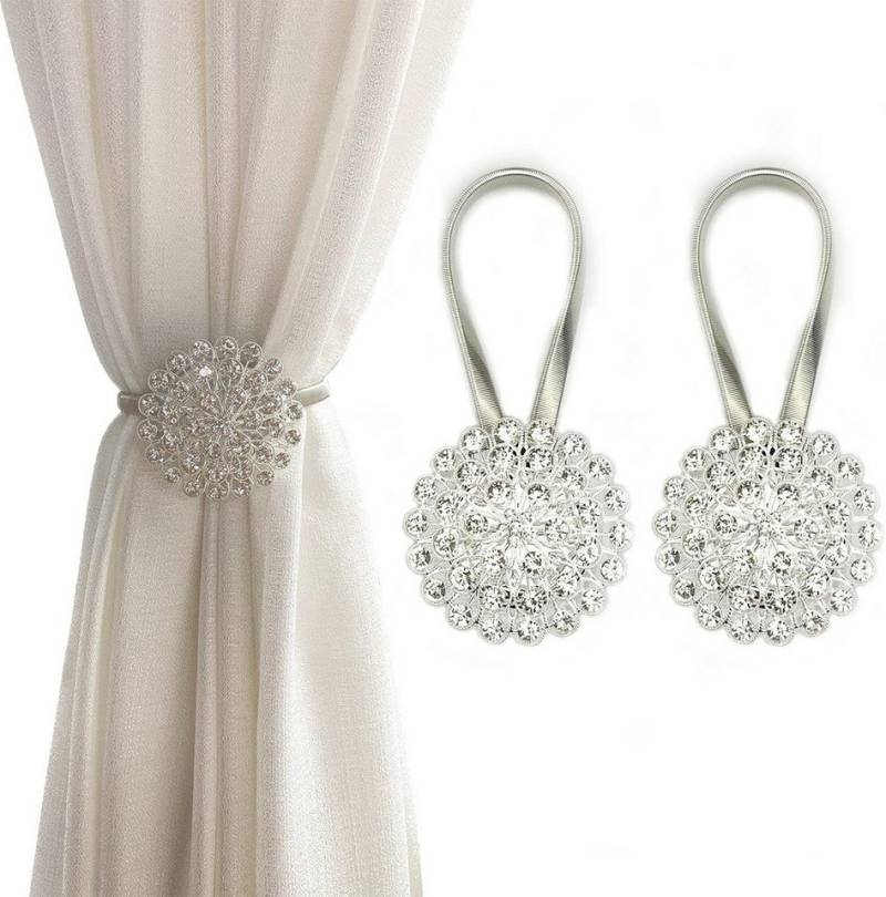 BYSURE Raffhalter, (2-tlg), Magnetische Raffhalter für Vorhänge mit Federdraht 2 Stück von BYSURE