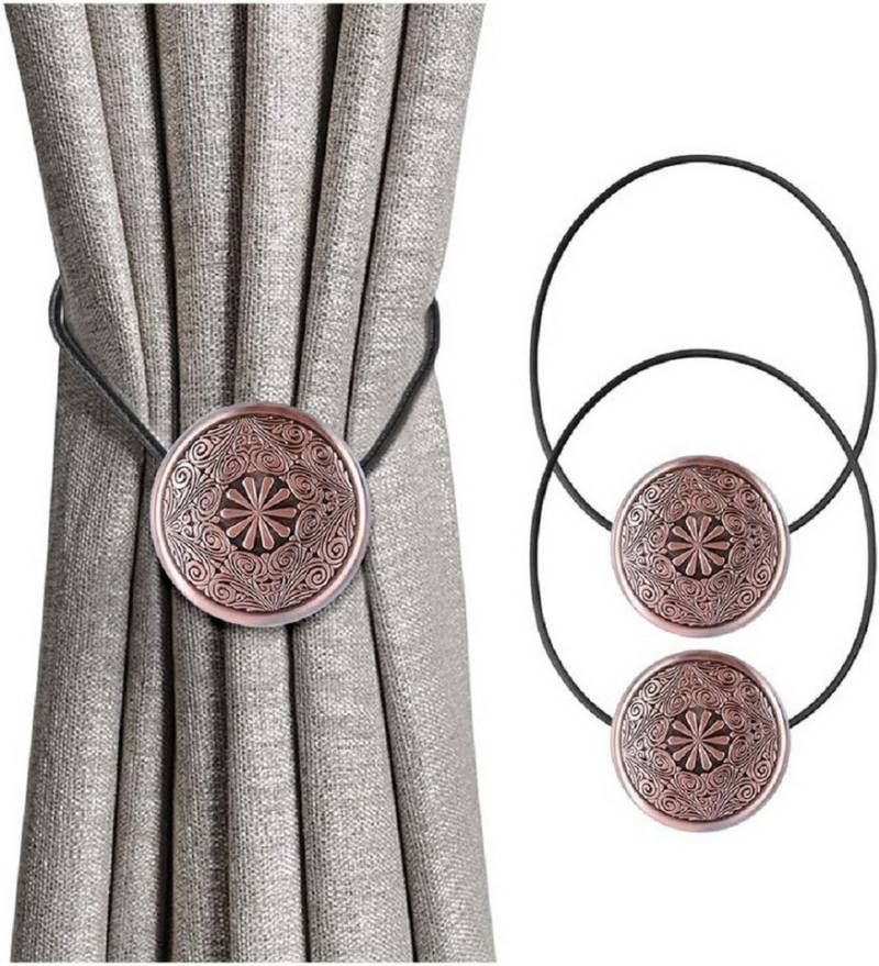 BYSURE Raffhalter, (2-tlg), Magnetische Vorhang Raffhalter, Europäer Retro Vorhang Seil von BYSURE