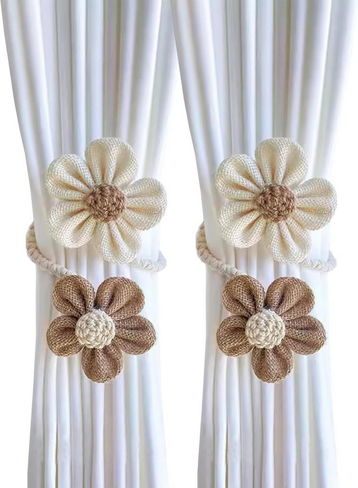 BYSURE Raffhalter, (2-tlg), Niedliche Blumenvorhang-Raffhalter, Boho-Blumenvorhang von BYSURE