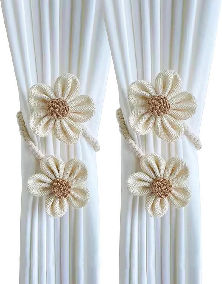 BYSURE Raffhalter, (2-tlg), Niedliche Blumenvorhang-Raffhalter, Boho-Blumenvorhang von BYSURE