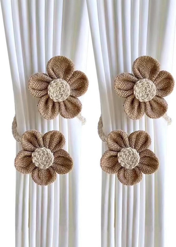 BYSURE Raffhalter, (2-tlg), Niedliche Blumenvorhang-Raffhalter, Boho-Blumenvorhang von BYSURE