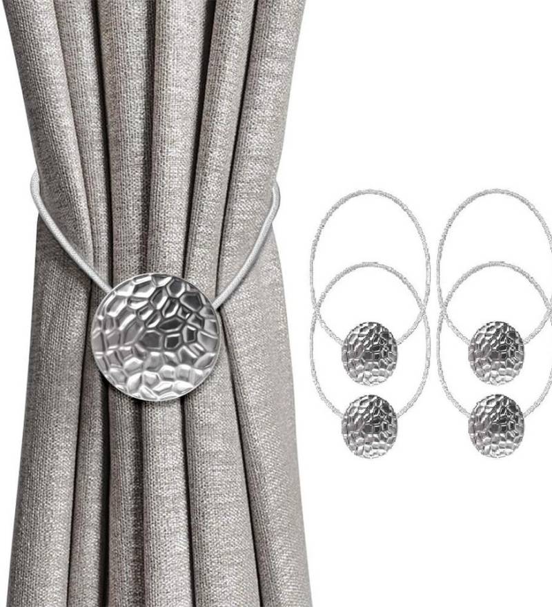 BYSURE Raffhalter, (4-tlg), Magnetische Vorhang Raffhalter Kreative Metall Vorhang Clips Seil von BYSURE