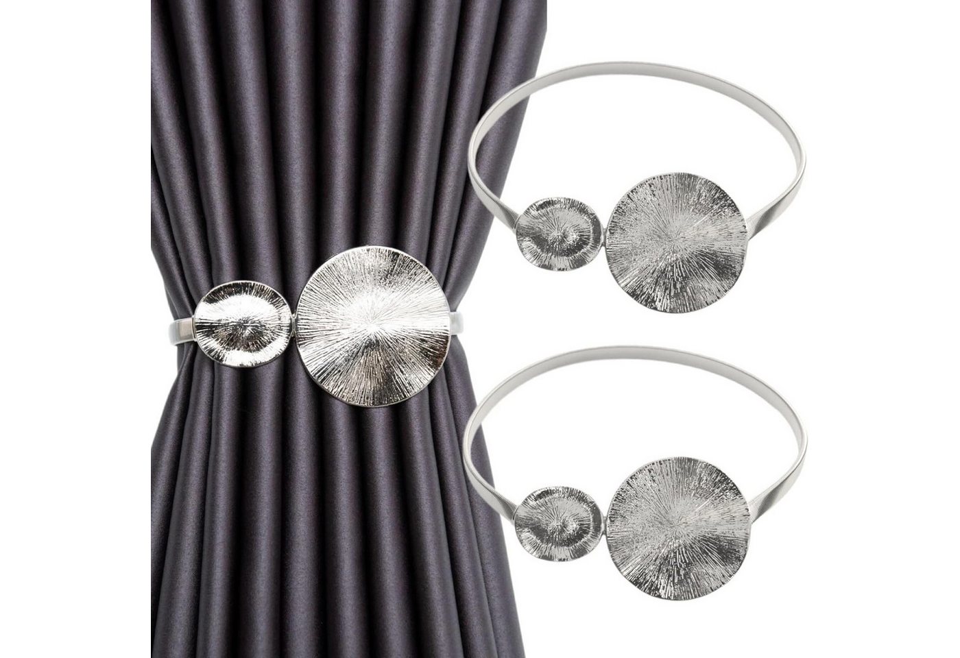 BYSURE Raffhalter, 2er-Pack moderne Vorhangschnallen aus Metall von BYSURE