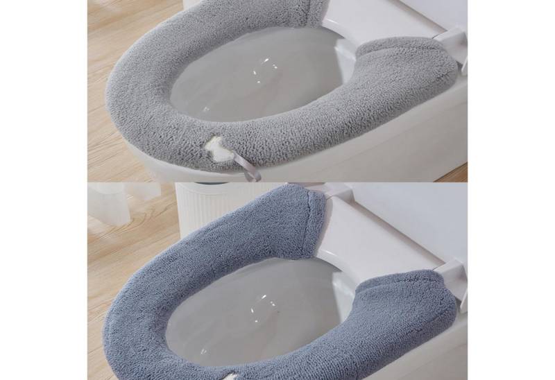 BYSURE Soft-Toilettensitzerhöhung, 2er-Pack universelle WC-Sitzbezüge mit Knopfverschluss von BYSURE
