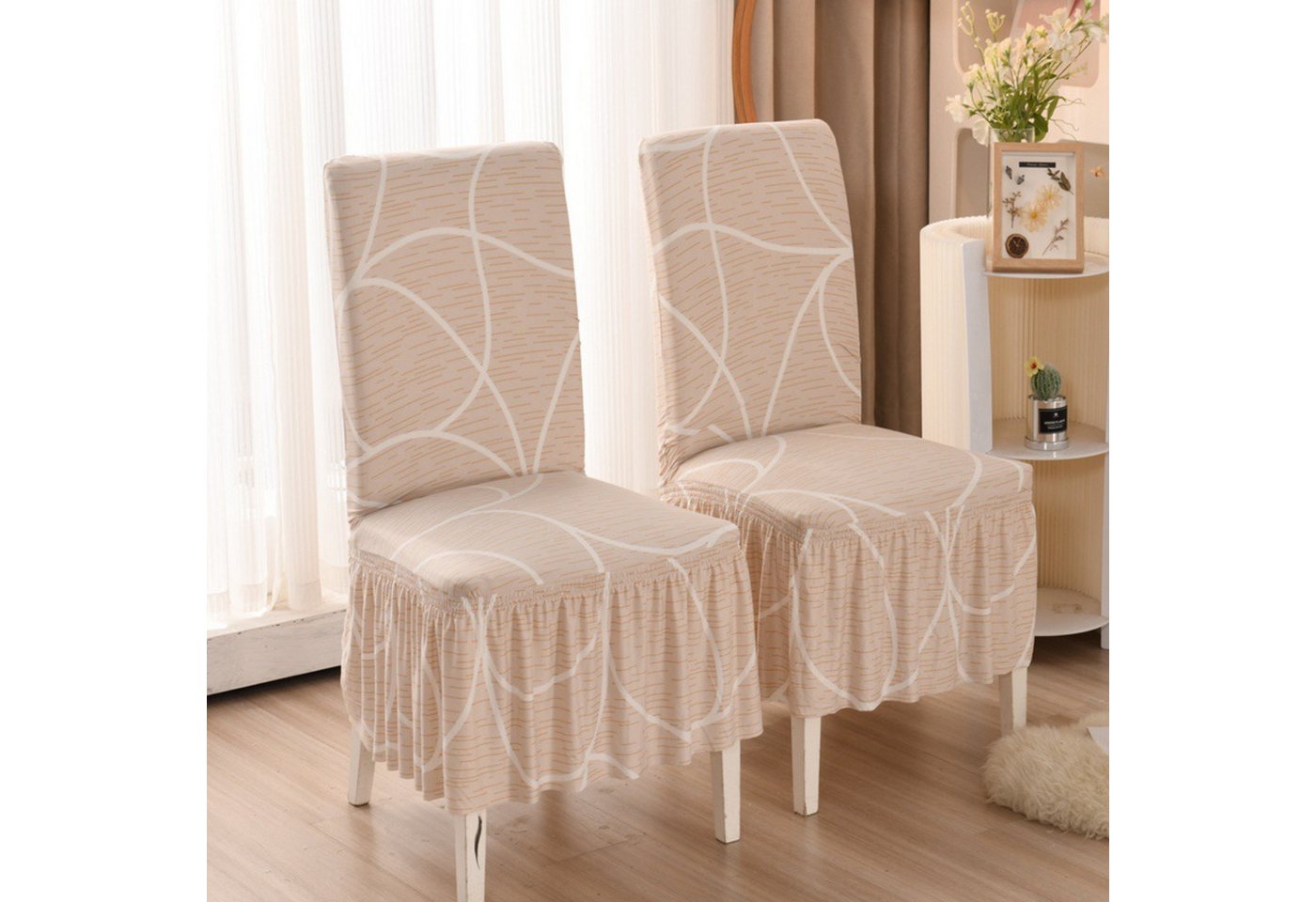 BYSURE Stuhlbezug, Stuhlhusse mit bedrucktem Spitzenrock BYSURE Stuhlbezug, Stuhlhusse mit bedrucktem Spitzenrock von BYSURE