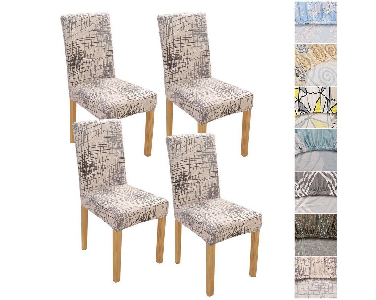 BYSURE Stuhlhusse, 2er 4er 6er Set Moderne Stuhlbezug Waschbar Spannbezug von BYSURE