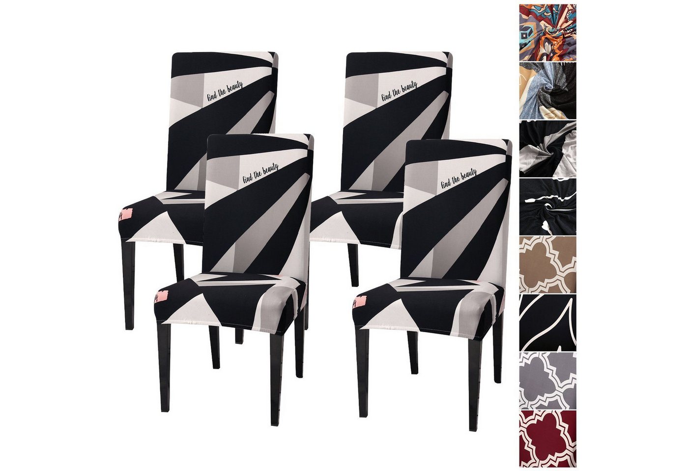 BYSURE Stuhlhusse, Polyester Stretch Stuhlhussen 2er 4er 6er Set BYSURE Stuhlhusse, Polyester Stretch Stuhlhussen 2er 4er 6er Set von BYSURE