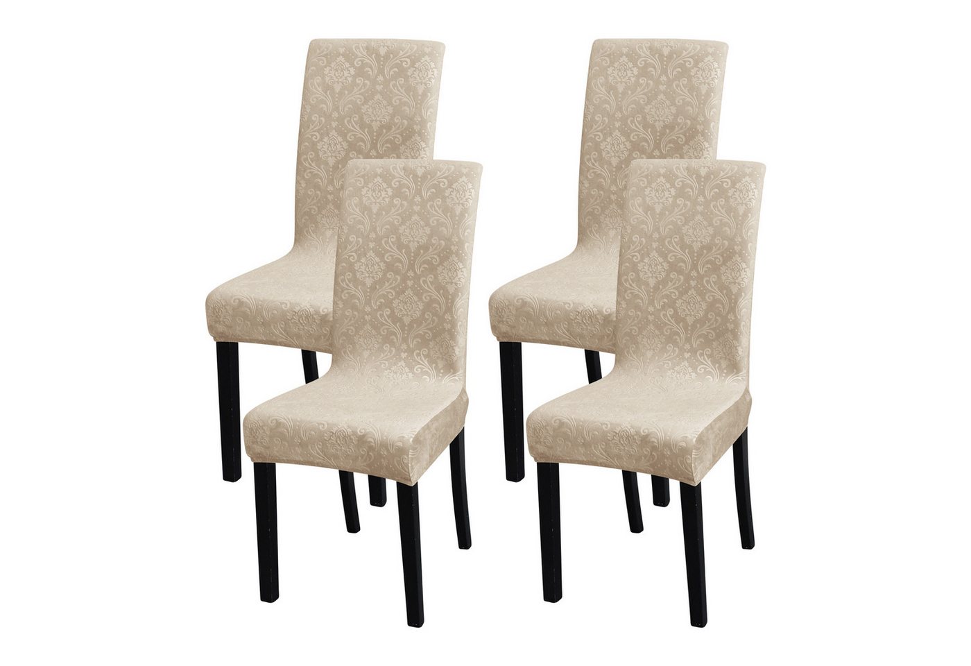 BYSURE Stuhlhusse, Stuhlhussen 6er 4er 2er Set Elastische Hussen Samt Stuhlbezüge von BYSURE
