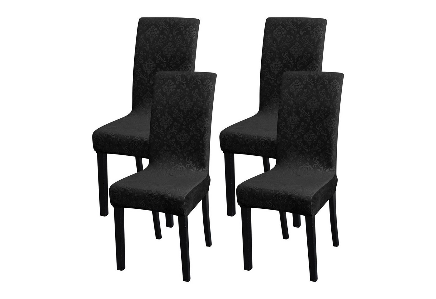BYSURE Stuhlhusse, Stuhlhussen 6er 4er 2er Set Elastische Hussen Samt Stuhlbezüge von BYSURE