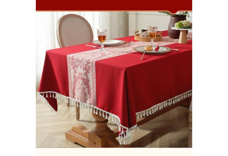 BYSURE Tischdecke (1-tlg), Tischdecke mit Fransen von BYSURE