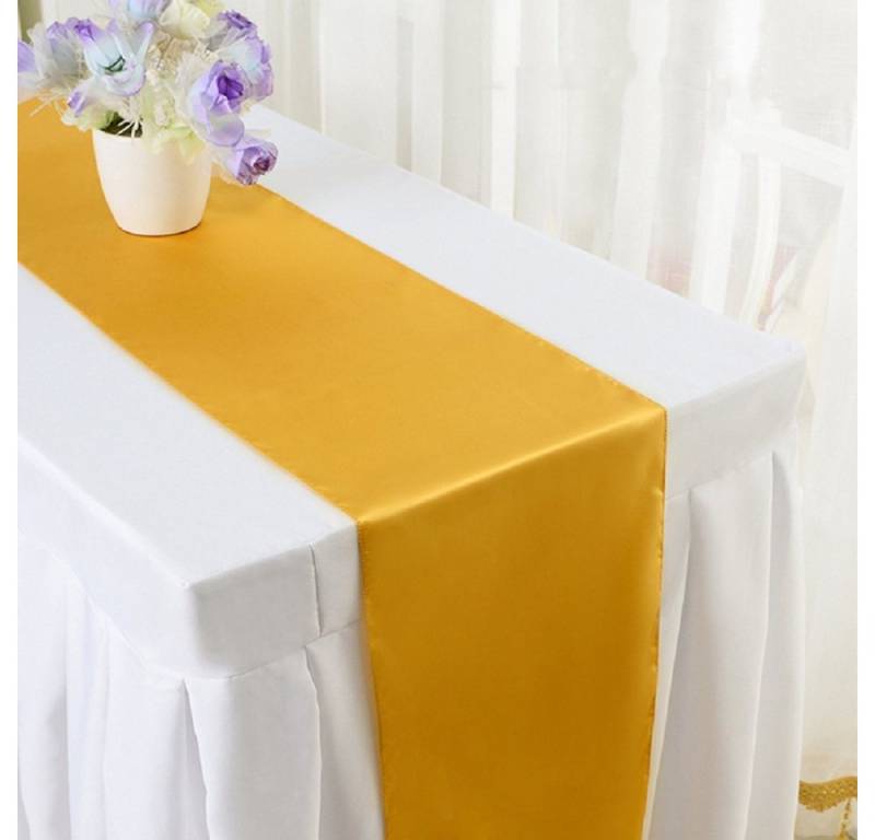 BYSURE Tischläufer (6-tlg), 6Pcs Tischläufer Satin-Tischläufer Set, 30cm x 275cm Rechteckig von BYSURE