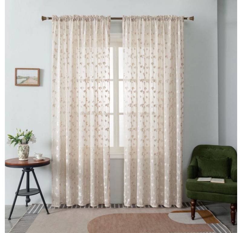 BYSURE Vorhang (2 St), Vorhang Polyester 2er Set, Vorhänge Lichtdurchlässig von BYSURE