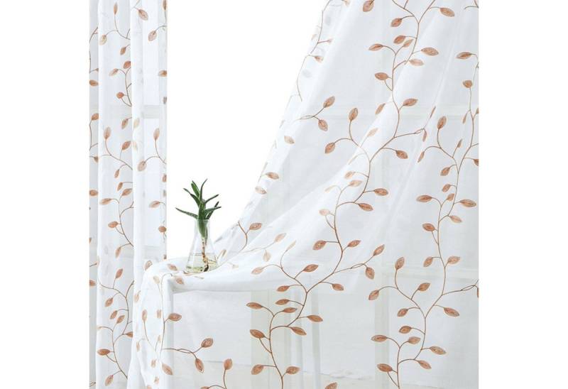 BYSURE Vorhang, Ösen (2 St), transparent, Voile, Boho Blumen Gardinen von BYSURE