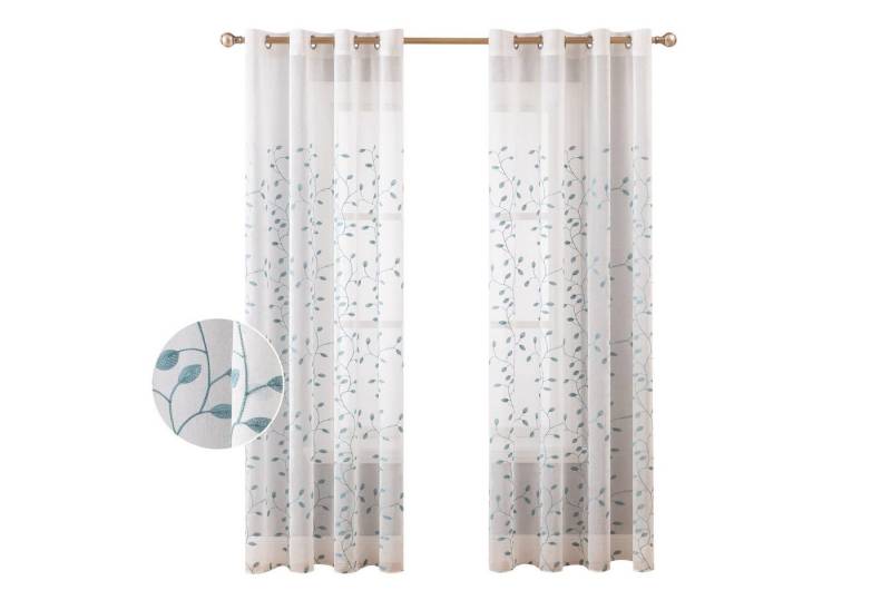 BYSURE Vorhang (2 St), Ösen, transparent, Voile, Boho Blumen Gardinen von BYSURE