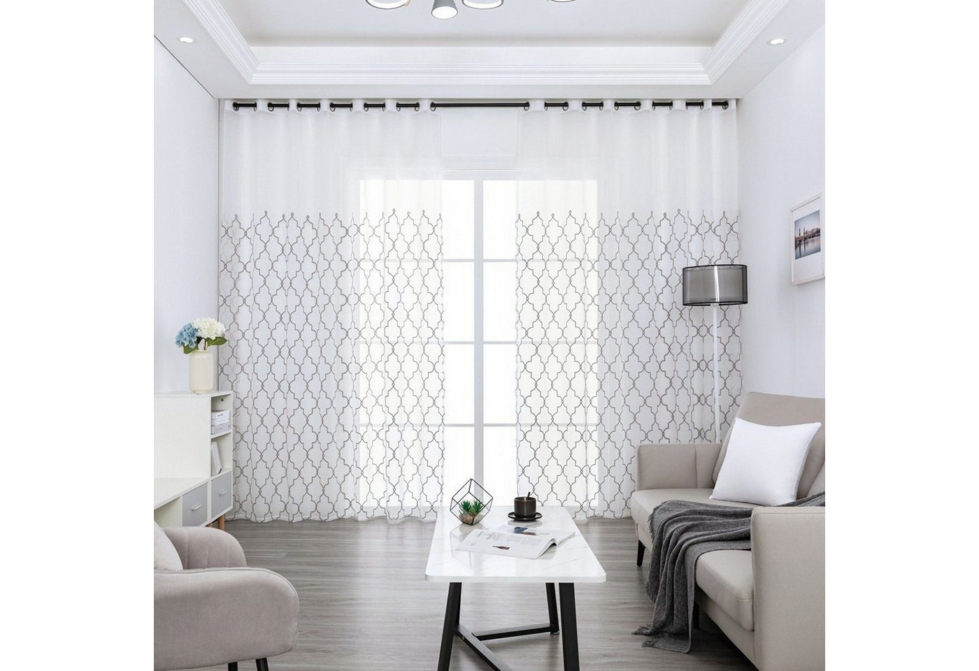 BYSURE Vorhang (2 St), Ösen, transparent, Voile, Diamante Vorhang von BYSURE