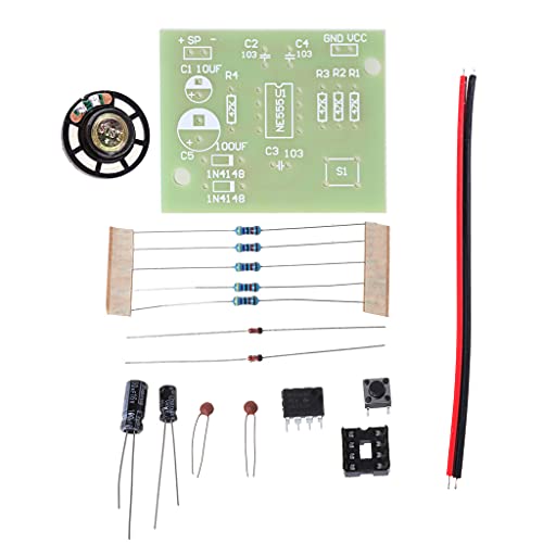 BYUTFA NE555 Oszillator Summer Elektronischer DIY Tongenerator LED Kit 8R 0,25W Lautsprecher von BYUTFA