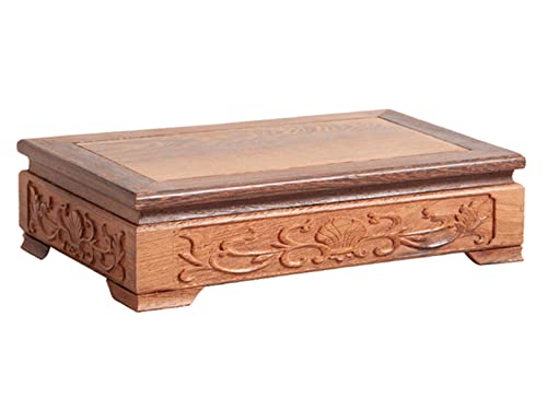 Orientalisch couchtisch Mini Puja Tisch Indianer Möbel Buddha Altar Haltbarkeit for Hexenversorgungen verstorbener Holz Risers Rack 3D geschnitztes Holzpodest Ständer Meditation Dekor von BYWMY