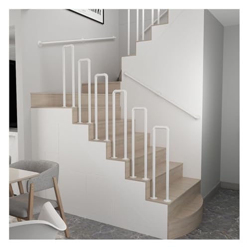 U-FöRmige GeläNder Treppe, Dachboden Dekorative Handlauf Treppe Metal GeläNder Drinnen/RaußEn, Handlauf Haltebügel Geländer für Villen(Size:90CM,Color:Weiß) von BYWXW