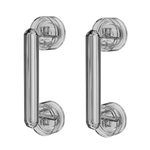 BYYLECL Saugnapf Türgriff, Stanzfreier Saugnapf Türgriff Wiederverwendbarer Rutschfester Fenstergriff für Fenster, Glasschiebetüren, Kühlschränke Transparent von BYYLECL