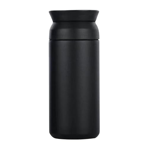 BYYLECL Thermo-Kaffeetasse aus Edelstahl, wiederverwendbar, isoliert, Reisebecher mit flachem Deckel für heiße oder kalte Getränke, passend für Auto-Becherhalter, BPA-frei, 350 ml von BYYLECL