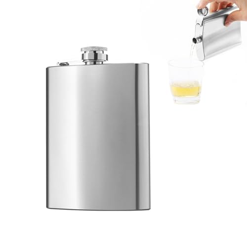 Flachmann Edelstahl, 304 8 Oz.227 ml Flachmann, Tragbare Whiskey Flask Leak,Flachmann Klein für Whiskey, Rum, Wodka, Geeignet für Wandern und Party von BYYT