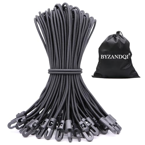 BYZANDQI Spanngummi mit Haken 25 Stück, Expander mit Haken 25cm, Planenspanner Zeltgummis Gummispanner Planengummi Expanderschlingen für Planen Zelt Net Camping von BYZANDQI