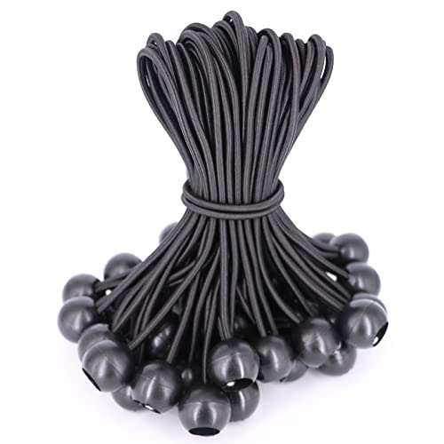 BYZANDQI Spanngummis mit Kugel 12 Stück, Zeltgummis mit Kugel 20 cm, Planenspanner Gummispanner Expanderschlingen Gummischlaufen für Planen Zelt Banner Netz Pavillions von BYZANDQI