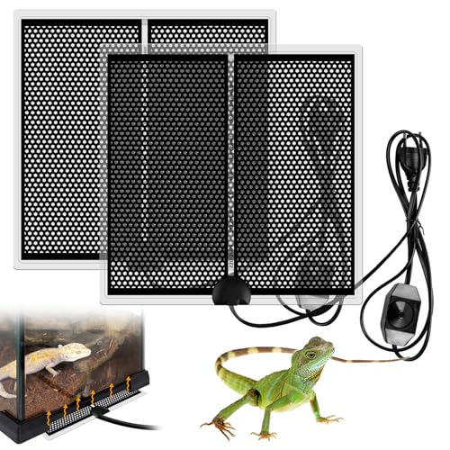 2 Stück Reptil Heizmatte, 14w 28x28cm Heizkissen Für Reptilien, Reptile Wärmekissen, Terrarium Heizmatte, Einstellbar Wärmematte Terrarium Mit Temperaturregelung, Für Reptilien, Schlangen, Spinnen 2 Stück Reptil Heizmatte, 14w 28x28cm Heizkissen Für Reptilien, Reptile Wärmekissen, Terrarium Heizmatte, Einstellbar Wärmematte Terrarium Mit Temperaturregelung, Für Reptilien, Schlangen, Spinnen von BYZESTY
