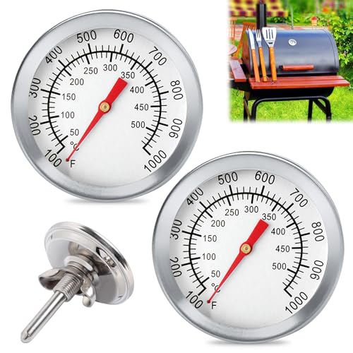 2er-Set Analoges Grillthermometer – Präzises Deckelthermometer für Grill & Pizzaofen zur Garraumtemperaturmessung von BYZESTY