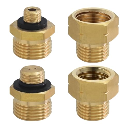 BYZESTY Gas Adapter - Gasflaschen Adapter Set, Gasanschluss Adapter, Gasadapter für Gasflaschen, Gasflaschen Anschluss EU-Ausland für Deutschen Druckregler Nr 1-4 von BYZESTY