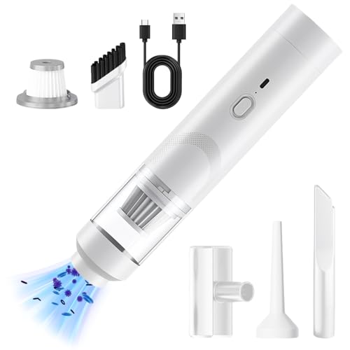 BYZESTY Handstaubsauger, Autostaubsauger, Mini Staubsauger, 9000pa Akku Handstaubsauger Mit USB-C Schnellladung, Autostaubsauger Kabellos Für Büro Genutzt, Auto Und Haushalt, Küche, Tierhaare (Weiß) BYZESTY Handstaubsauger, Autostaubsauger, Mini Staubsauger, 9000pa Akku Handstaubsauger Mit USB-C Schnellladung, Autostaubsauger Kabellos Für Büro Genutzt, Auto Und Haushalt, Küche, Tierhaare (Weiß) von BYZESTY