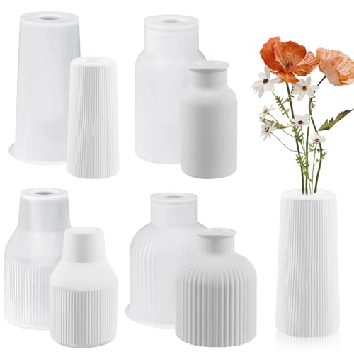 BYZESTY Vase Silikonform, 4 Stück Blumenvase Silikonformen, Epoxidharz Formen Vase, Vase Silicone Mould, Blumenvasen Harz Formen, DIY Vases Resin Formen zur Herstellung von Stifthaltern, Vasen von BYZESTY