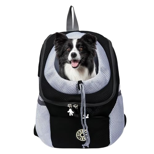 Hunderucksack Katzenrucksack, Tragbare Hunde Rucksack, Atmungsaktive Verstellbar Katzen Rucksack, Katzen Transport Rucksack, Pet Hunderucksack Mit Fenster Für Reisen, Outdoor, Wandern (Schwarz) von BYZESTY