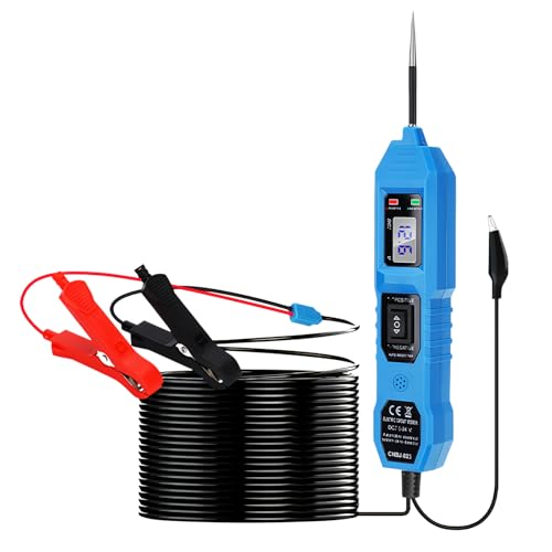 Kfz Stromkreistester, Spannungsprüfer Auto Circuit Tester DC 6 V-24 V, Stromprüfer Auto mit LCD Display, Power Circuit Probe Auto Tester, Polaritätstester mit Prüflampe für Prüfung der Autobatterie Kfz Stromkreistester, Spannungsprüfer Auto Circuit Tester DC 6 V-24 V, Stromprüfer Auto mit LCD Display, Power Circuit Probe Auto Tester, Polaritätstester mit Prüflampe für Prüfung der Autobatterie von BYZESTY