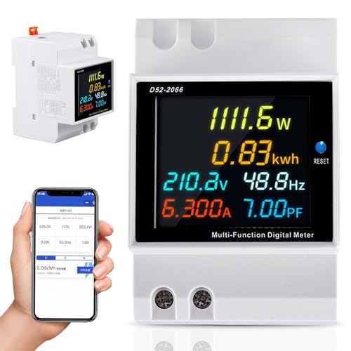 Stromzähler Hutschiene, LCD Digitale Stromzähler, Digitaler Energiezähler, AC40-300V 100A 6 in 1 Wechselstromzähler Hutschiene KWh Zähler, Amperemeter Voltmeter DIN 1 Phasiger Wechselstromzähler Stromzähler Hutschiene, LCD Digitale Stromzähler, Digitaler Energiezähler, AC40-300V 100A 6 in 1 Wechselstromzähler Hutschiene KWh Zähler, Amperemeter Voltmeter DIN 1 Phasiger Wechselstromzähler von BYZESTY