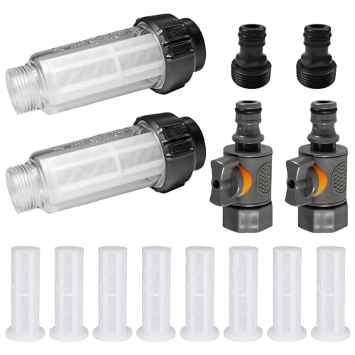 Wasserfilter Wohnmobil 2 Stück, Wasser Vorfilter 3/4 Zoll mit 8 Ersatzsieb und Schnelladapter mit Regulierventil, Wasserfilter Camping, für Wohnmobil Wohnwagen Caravan Boot Zubehör Wasserfilter Wohnmobil 2 Stück, Wasser Vorfilter 3/4 Zoll mit 8 Ersatzsieb und Schnelladapter mit Regulierventil, Wasserfilter Camping, für Wohnmobil Wohnwagen Caravan Boot Zubehör von BYZESTY