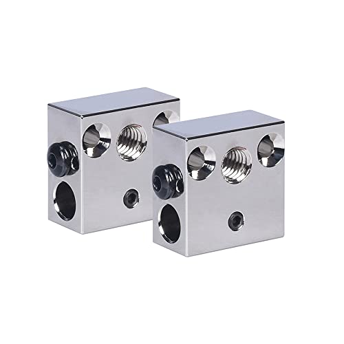 BZ 3D 2 STÜCK Ender 3 Heizblock Plated Copper Heater Block,MK8 Plattierte Kupfer Heizblock Mit Silikon Socke für CR10,Ender 3,Ender 5 MK8,MK9 Hotend. von BZ 3D